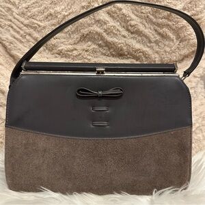 Vintage Air Step Handbag 1950’s 1960’s Taupe and Gray